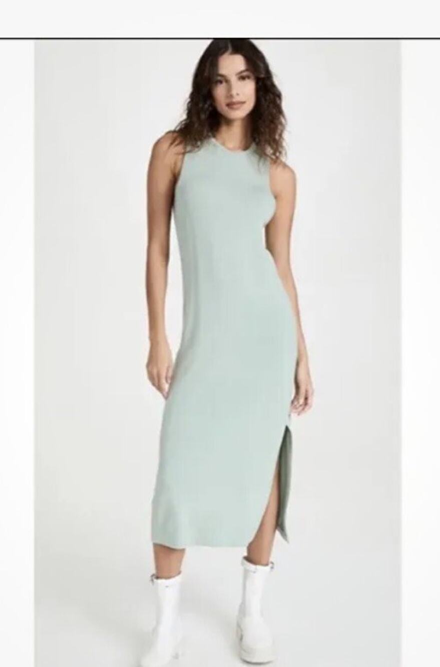 RAG & BONE Archetype Sydney MIDI Dress Sage green soft jersey Stretch Sz XS